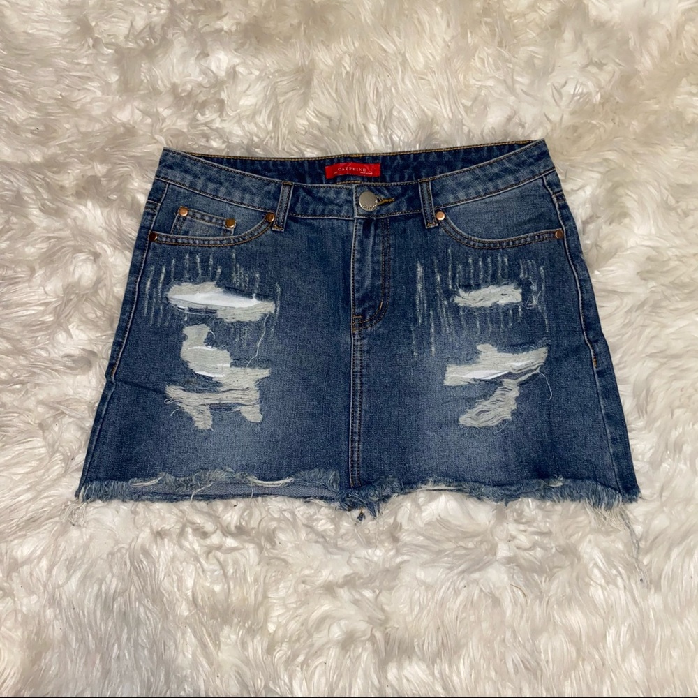 🖤high waist denim mini skirt